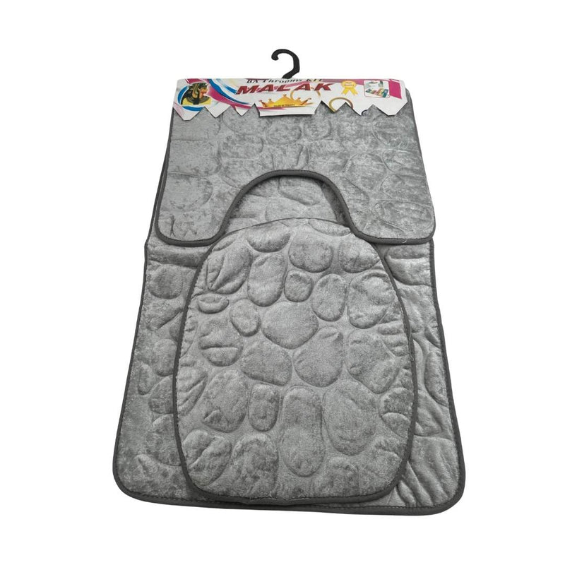 3-Piece Bathroom Mat Set With Toilet Cover and Pedestal Rug – Non-Slip Soft Microfiber Design