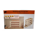 Rotating Egg Storage Box Yellow Plastic Organizer For Fresh Eggs & Space-Saving Fridge Order