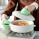 2-Piece Silicone Lotus Oven Mitts For Hot Cookware