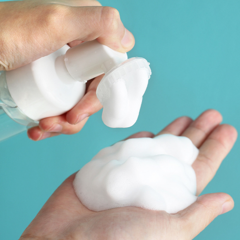 Soft Foaming Soap Dispensed From Silicone Brush Pump Into Hand – Rich Lather Texture – Cupindy