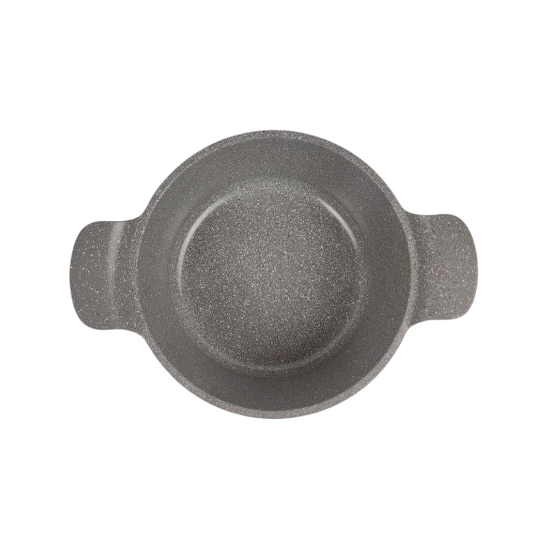 Gray stone pot on a white background