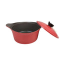 Neoflam 26cm Red Ceramic Casserole Pot - Non-Stick Cooking Pot with Lid