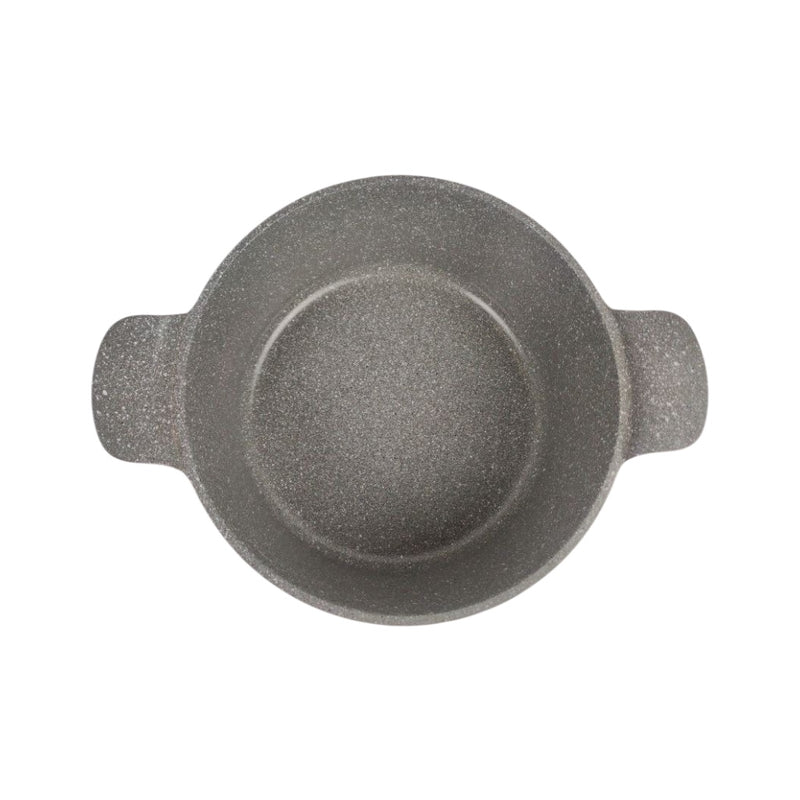 Gray ceramic pot on a white background