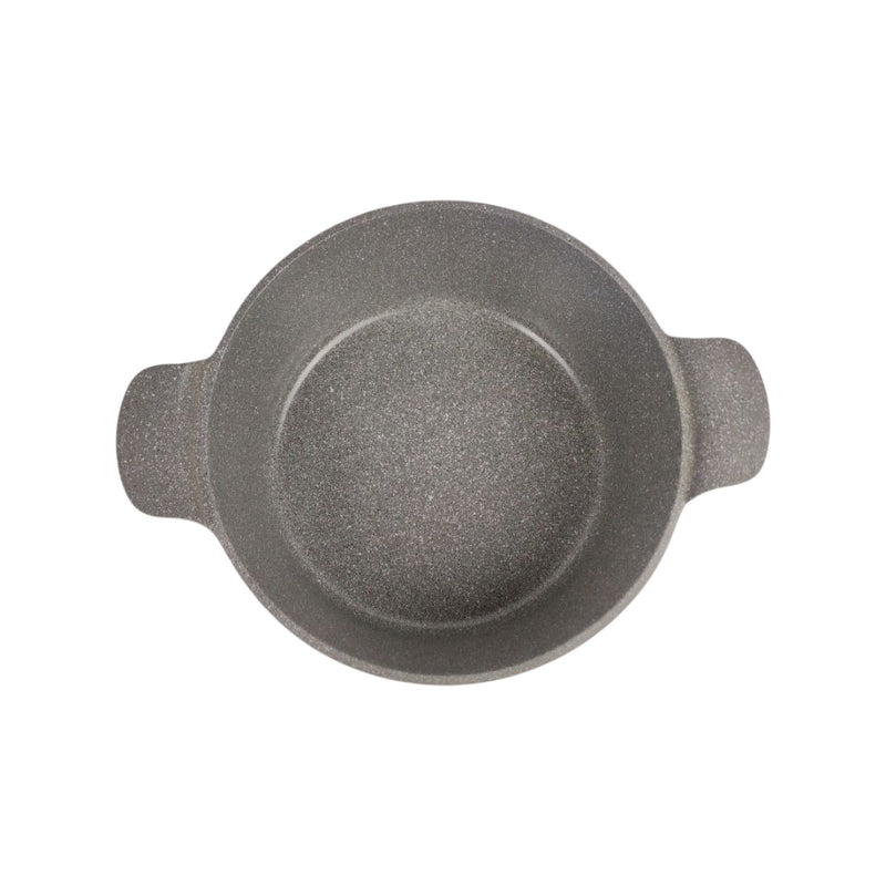 Gray stone bowl on a white background