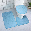 3-Piece Bathroom Mat Set With Toilet Cover and Pedestal Rug – Non-Slip Soft Microfiber Design