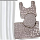 3-Piece Bathroom Mat Set With Toilet Cover and Pedestal Rug – Non-Slip Soft Microfiber Design