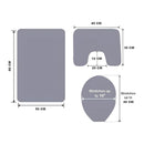 3-Piece Bathroom Mat Set With Toilet Cover and Pedestal Rug – Non-Slip Soft Microfiber Design