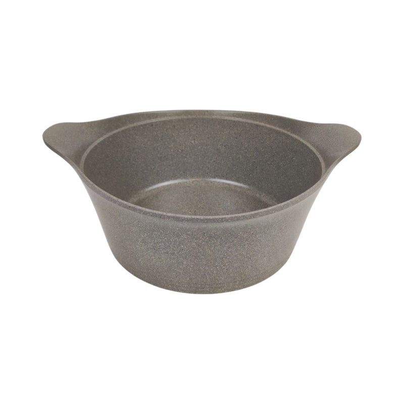 Gray ceramic bowl on a white background