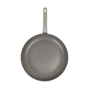 Gray frying pan on a white background