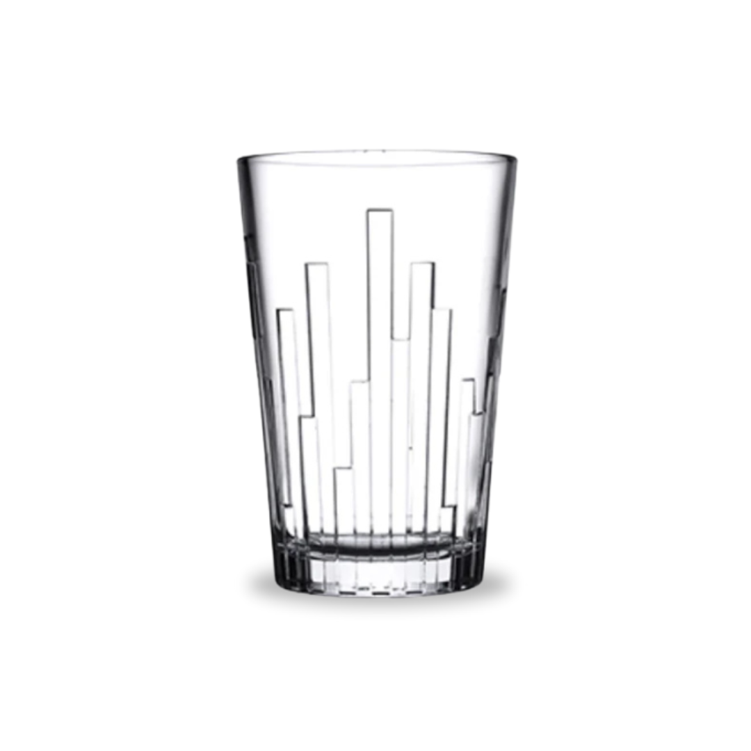 Single Pasabahce Scala 330ml Glass Tumbler With Vertical Textured Design On White Background
