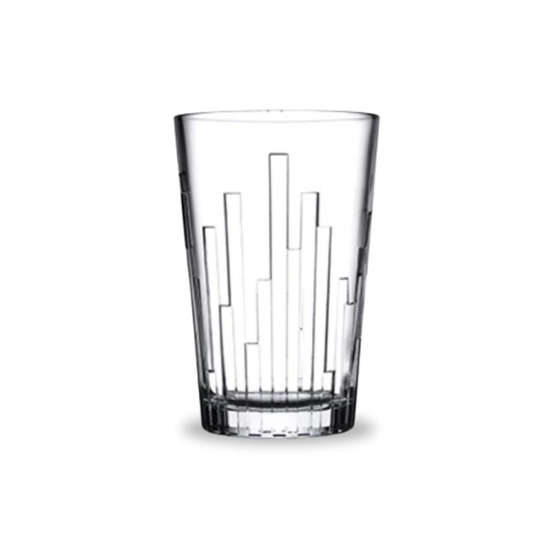 Single Pasabahce Scala 330ml Glass Tumbler With Vertical Textured Design On White Background