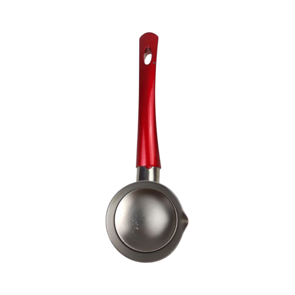 Spatula with red handle on a white background