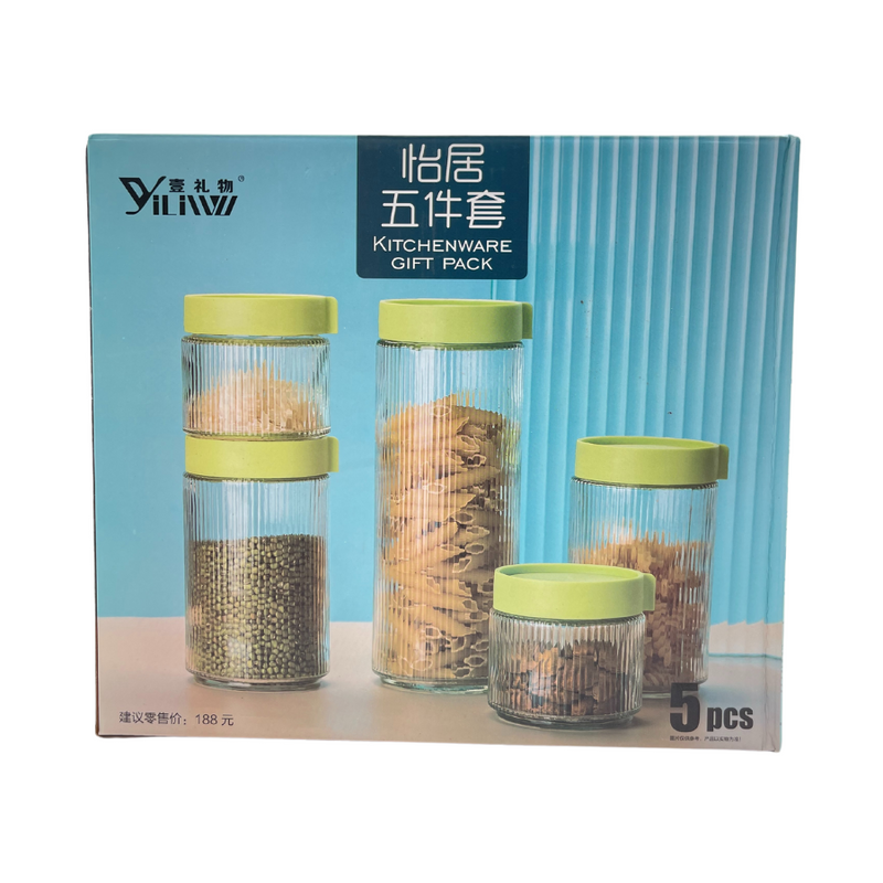 Modern ribbed design glass jars – Cupindy