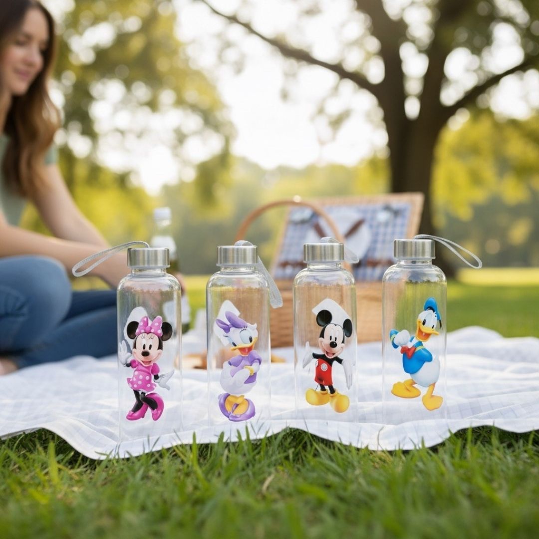 500ml Character Water Bottle - Transparent Acrylic Sports Bottle for Kids