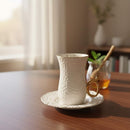 6-Pcs Turkish Coffee Cup Set - Decorative Porcelain Espresso Cups with Saucers