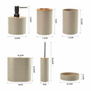 طقم حمام ٦ قطع بلاستيك وفولاذ ضد الصدأ مع موزع صابون ومقبض وفرشاة وألوان متعددة