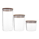 Transparent kitchen storage jars with wooden lids – Cupindy