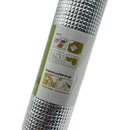 Close-up of aluminum foil insulation roll showing how-to-use instructions and practical applications for home and kitchen use
