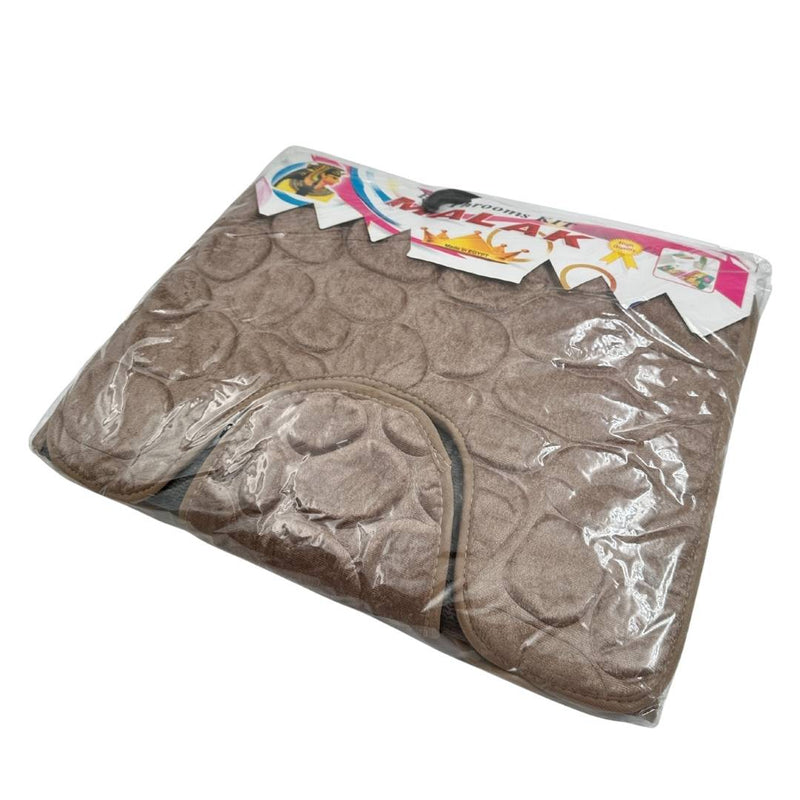 3-Piece Bathroom Mat Set With Toilet Cover and Pedestal Rug – Non-Slip Soft Microfiber Design