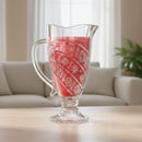 City Glass Cabri 1.15L Footed Glass Pitcher - Elegant Crystal-Look Juice Jug