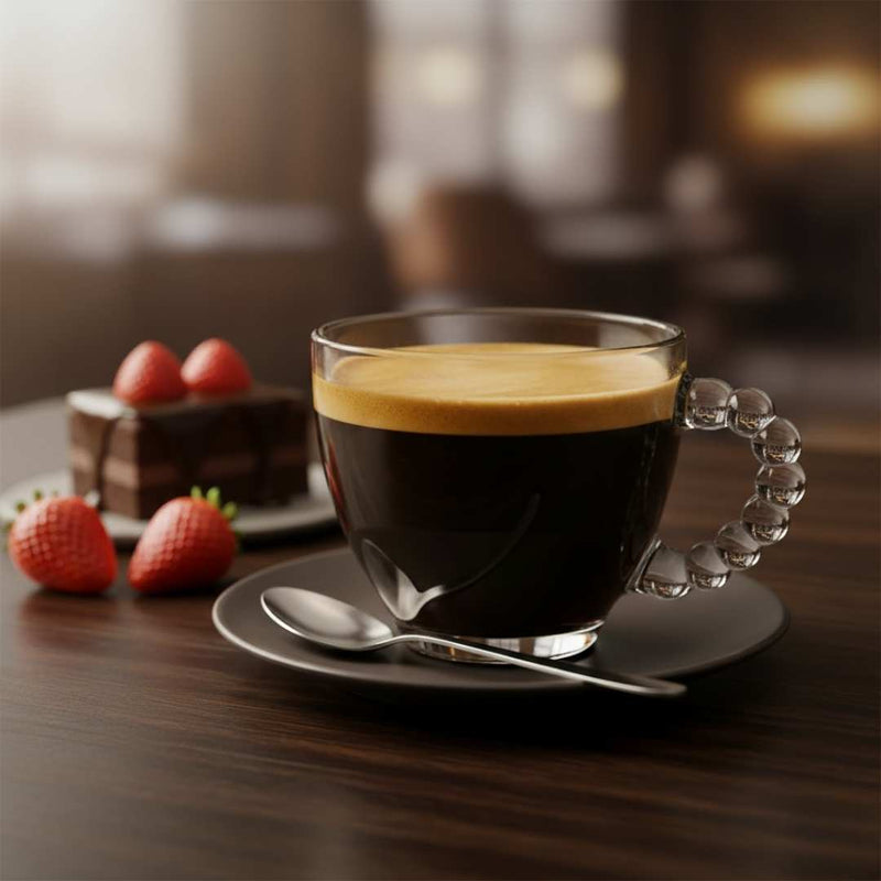 طقم أكواب زجاجية سيتي جلاس بريميوم بوبلي - 6 قطع، سعة 100 مل، مثالي للقهوة والمشروبات الساخنة