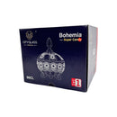 City Glass Bohemia Candy Dish - 900ml Footed Glass Bowl with Lid, Faceted Design