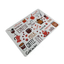 Colorful Coffee-Themed Table Mat Set of 6 - Waterproof, Non-Slip Dining Placemats, Easy to Clean, Multiple Designs