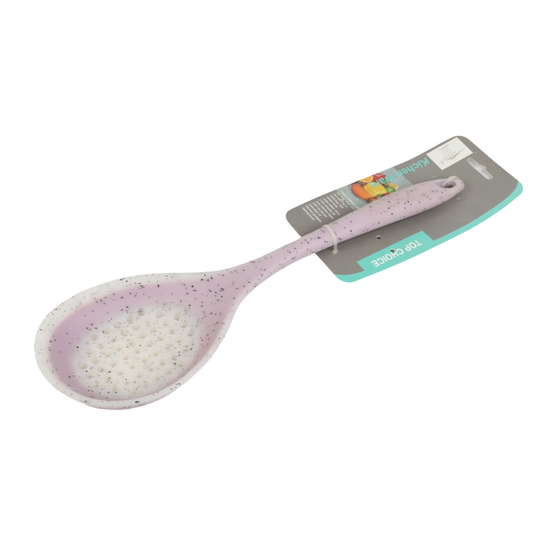 Kitchen Ware Silicone Slotted Spoon With Granite Pattern – Durable, Heat-Resistant, Non-Stick