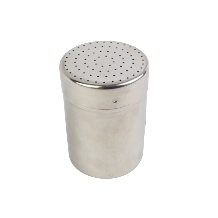 Stainless Steel Powder Shaker with Perforated Lid - Ideal for Sugar, Cocoa, and Spices