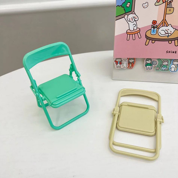 Cute mini chair phone stand for stylish desk organization