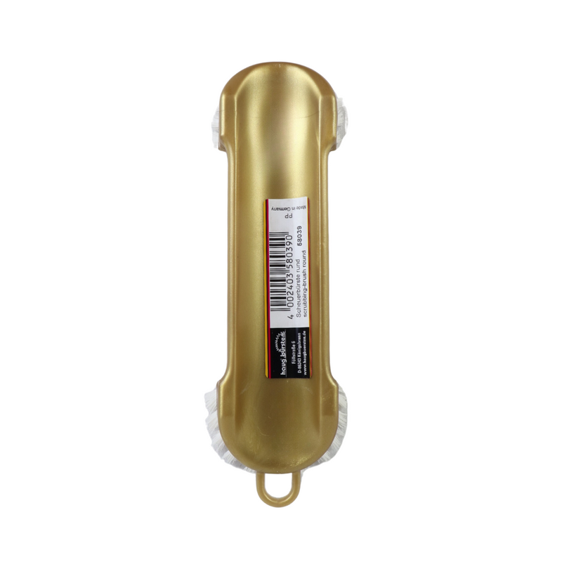 Haug Bürsten Heavy-Duty Scrub Brush with Sturdy Bristles and Comfortable Grip - Gold Handle