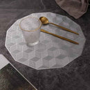 Elegant round PVC placemat for dining tables in silver finish | Cupindy