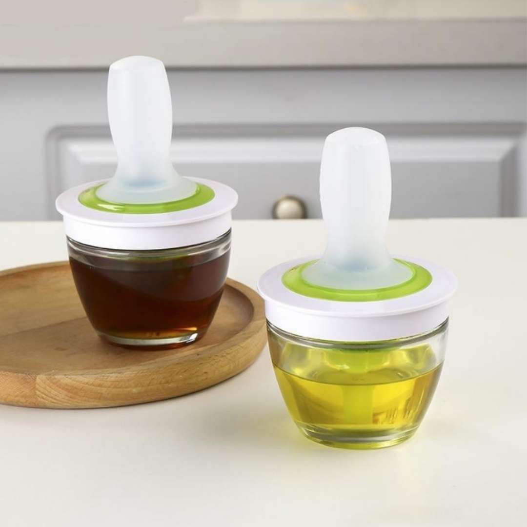 Oil sauce dispenser with silicone brush for easy and mess-free cooking | Cupindy