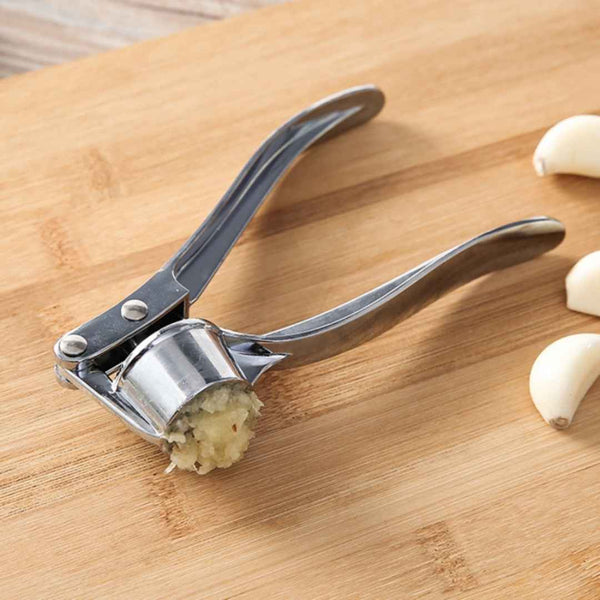 Stainless steel garlic press for effortless mincing in the kitchen | Cupindy
