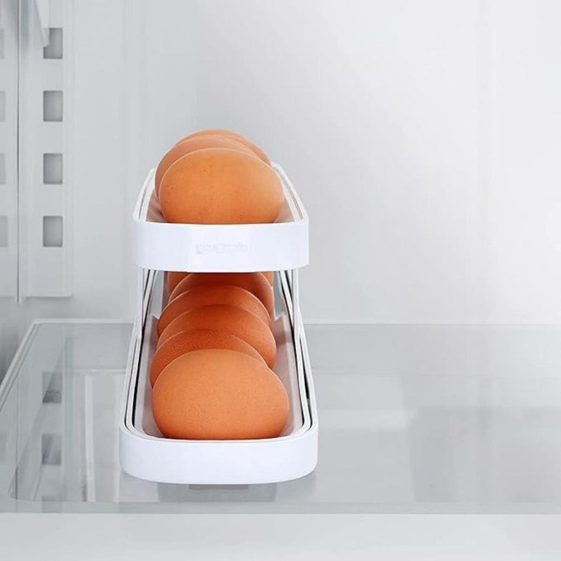 Gravity-Fed Egg Dispenser Organizer – Rolling Rack For Fridge Storage & Easy Egg Access