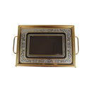 Elegant Italian Stainless Steel 18/10 Gold-Plated Serving Tray – Premium Design, 50 cm