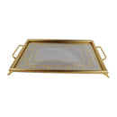 Elegant Italian Stainless Steel 18/10 Gold-Plated Serving Tray – Premium Design, 50 cm