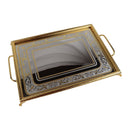 Elegant Italian Stainless Steel 18/10 Gold-Plated Serving Tray – Premium Design, 50 cm