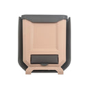 Foldable hanging trash bin in beige and grey with built-in bag dispenser, ideal for kitchens, cabinets, bathrooms, and cars