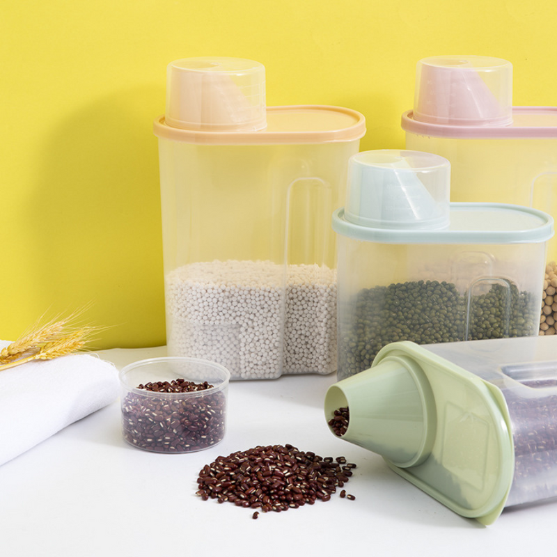 Plastic food storage container for kitchen organization