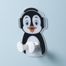 Adorable Animal Wall Hook - Self-Adhesive Hook for Cables, Keys, And More - Single Piece