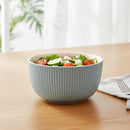 Generic Porcelain Serving Bowl Medium Size Ribbed Design For Soup Salad And Daily Use