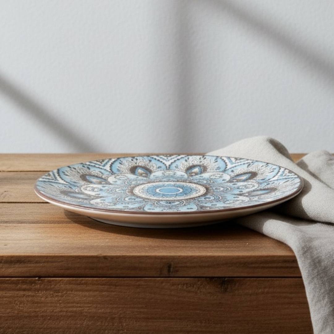 Large Porcelain Serving Plate Decorative Design | Cupindy