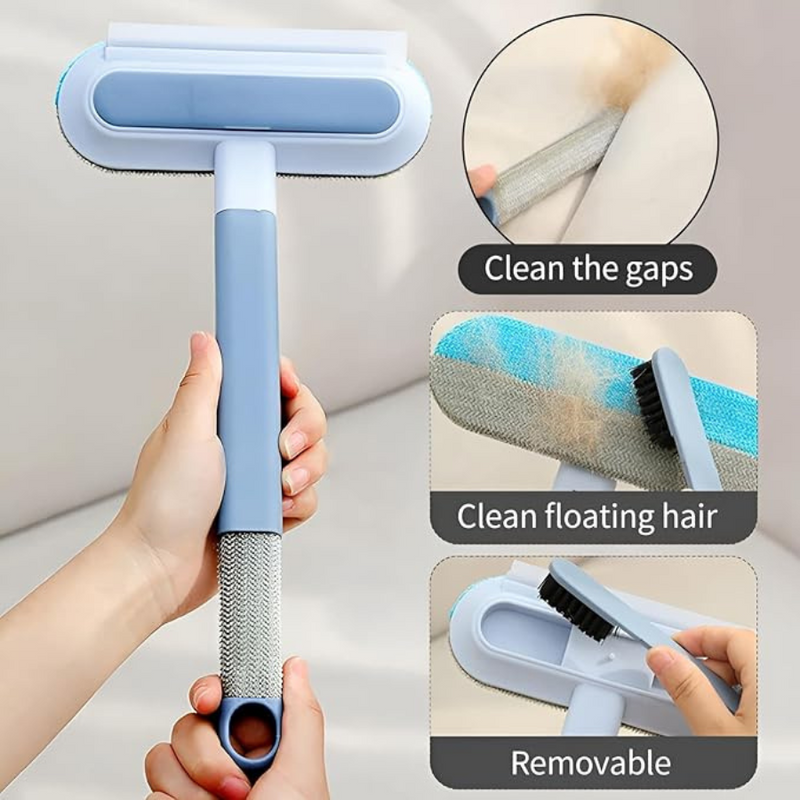 Multi-Function Window Cleaner Brush - Double-Sided, Pet Hair & Lint Remover, Durable & Reusable