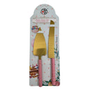 Gold Cake Knife And Server Set With Elegant Handles