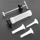 Set of plastic注射器components on a black background