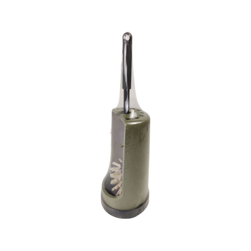 Metallic tool with a blade on a white background