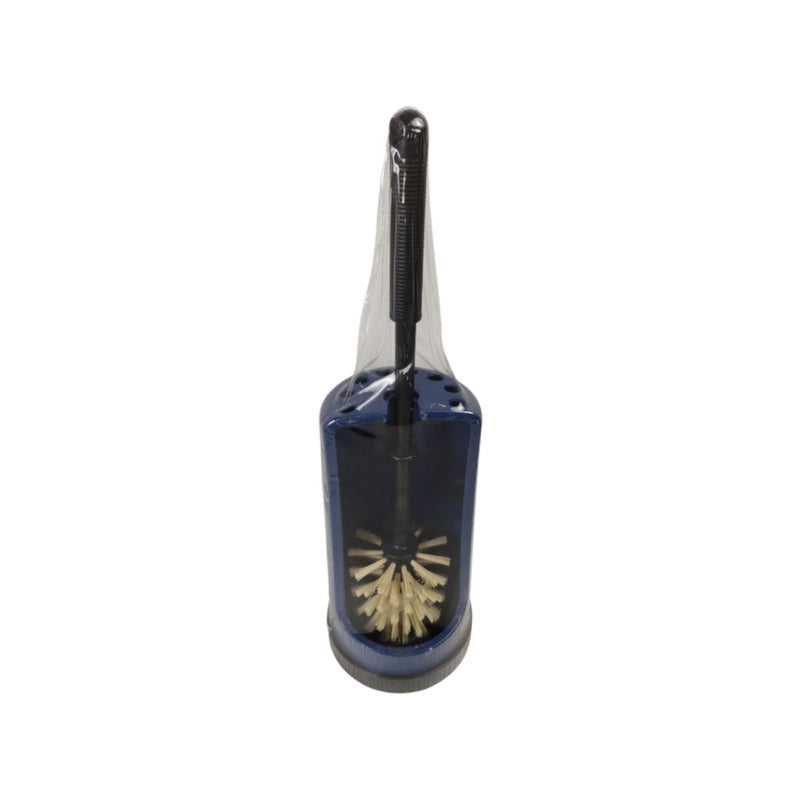 Toilet cleaning brush with holder on a white background