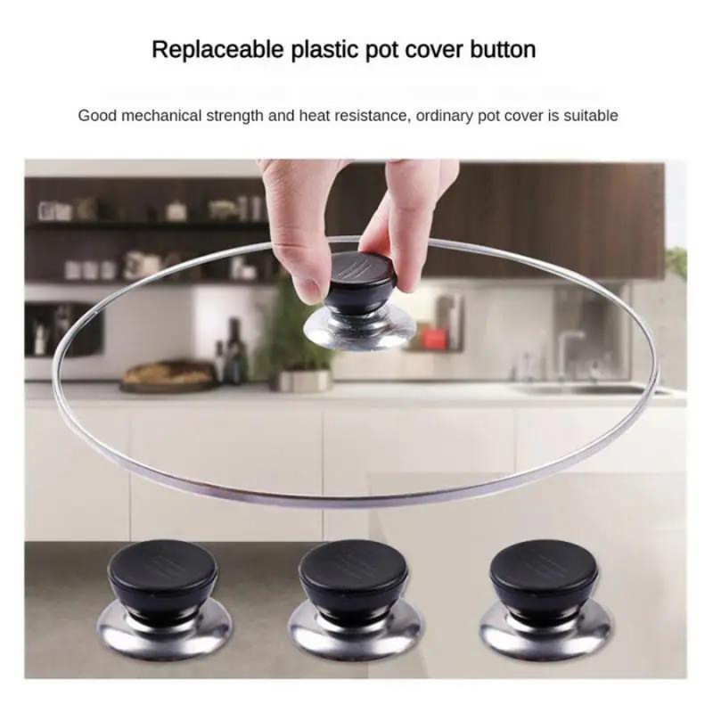 Heat-resistant black handle for pot lids and pans