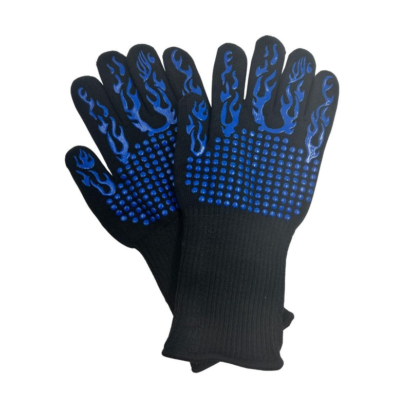 Heat Resistant BBQ Gloves 34x15.5cm With Non-Slip Silicone Grip – Aramid Fiber & Cotton Lining For Safe Cooking